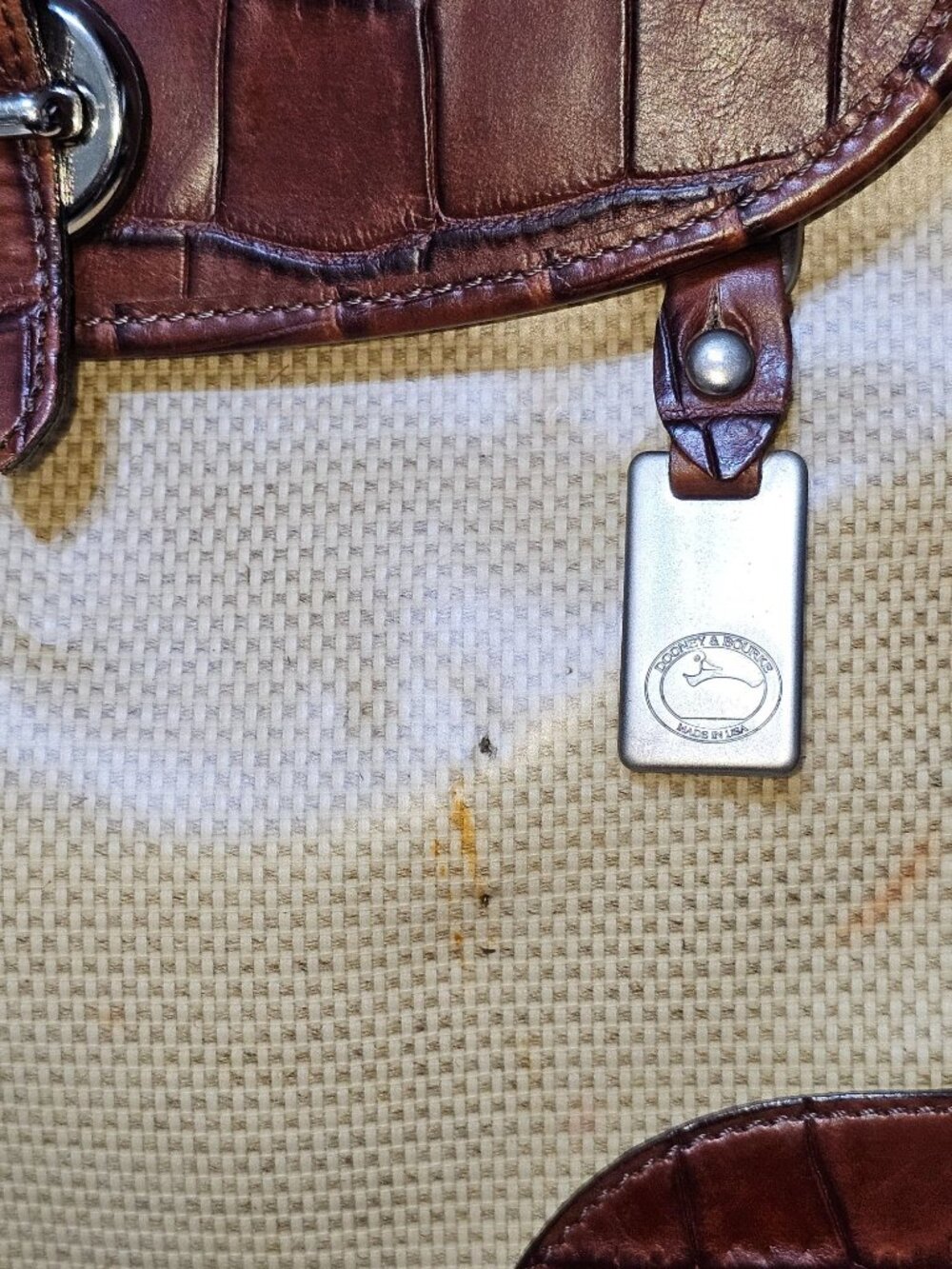 Vintage Dooney & Bourke Women's Brown Croc Embossed Leather Backpack Sz M 2560 - Picture 4 of 16